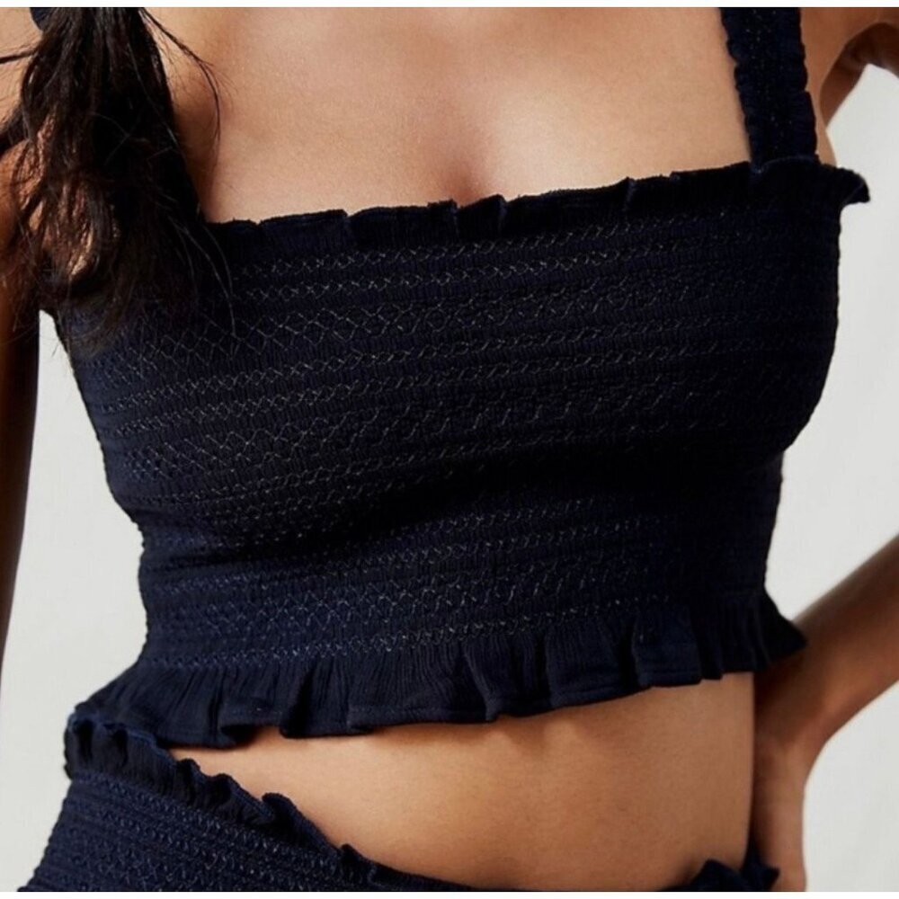Free People Black Crop top Small